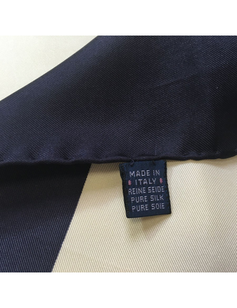 BURBERRY silk scarf Navy Blue, beige and green