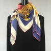 CELINE silk scarf blue, red and ecru