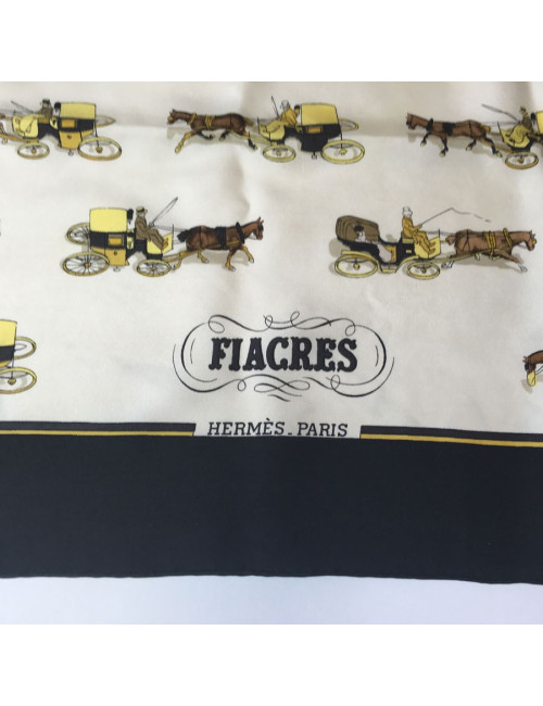 Hermès "Cabs" in ivory and black silk