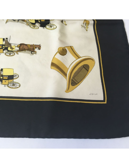 Hermès "Cabs" in ivory and black silk