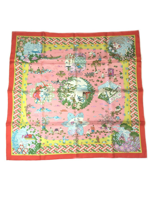 Carré HERMES  "Ballade de Heian" en soie multicolore