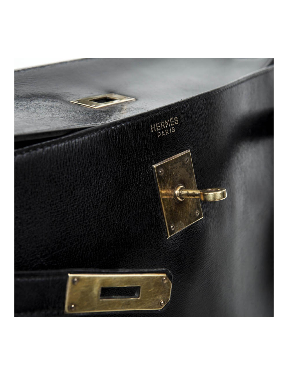 Kelly 35 HERMES leather black box Vintage
