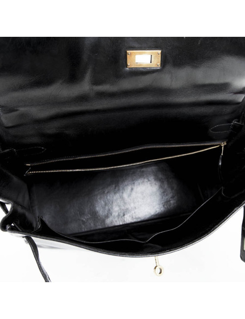Kelly 35 HERMES leather black box Vintage