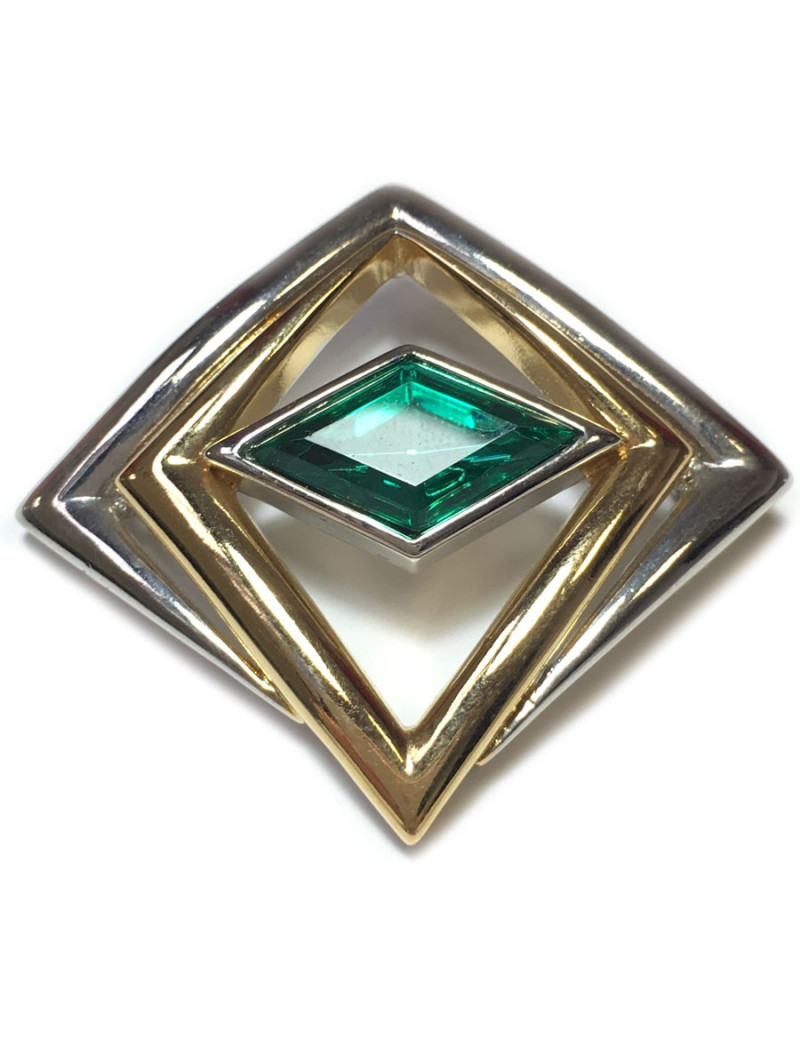 Broche COURREGES 80' en métal doré et argenté