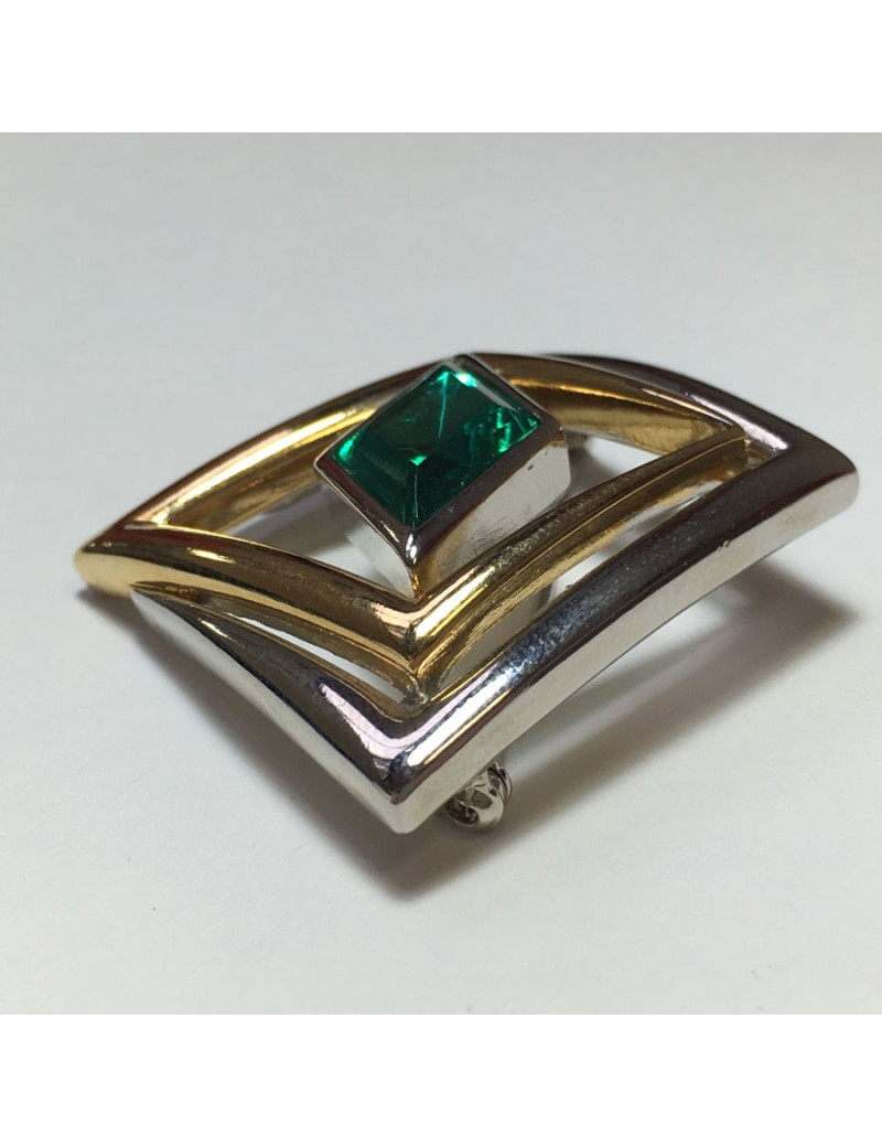 Broche COURREGES 80' en métal doré et argenté