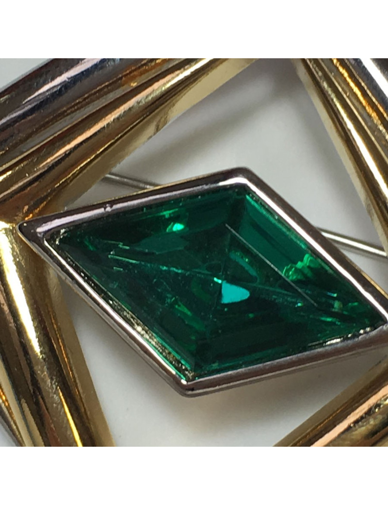 Broche COURREGES 80' en métal doré et argenté