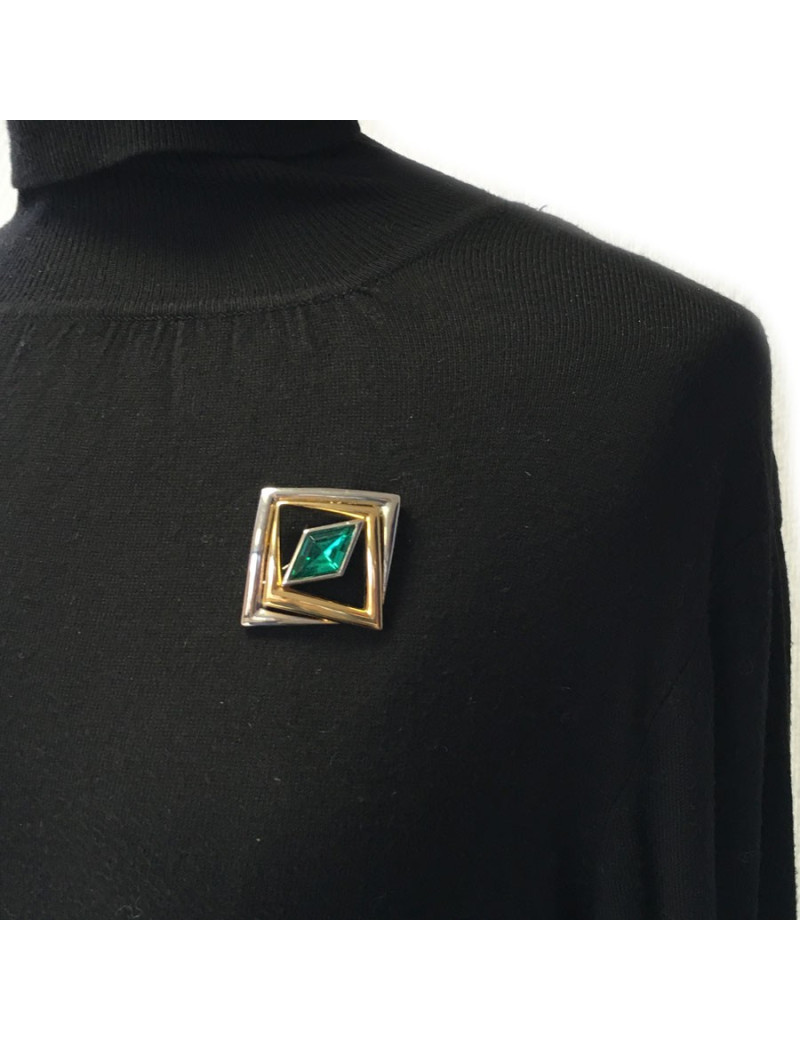 Broche COURREGES 80' en métal doré et argenté