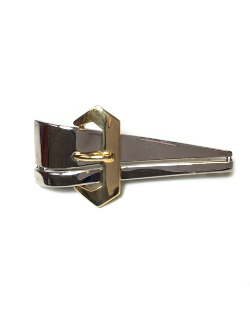 Broche COURREGES 80's en métal doré et argenté