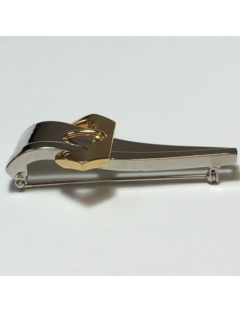 Broche COURREGES 80's en métal doré et argenté