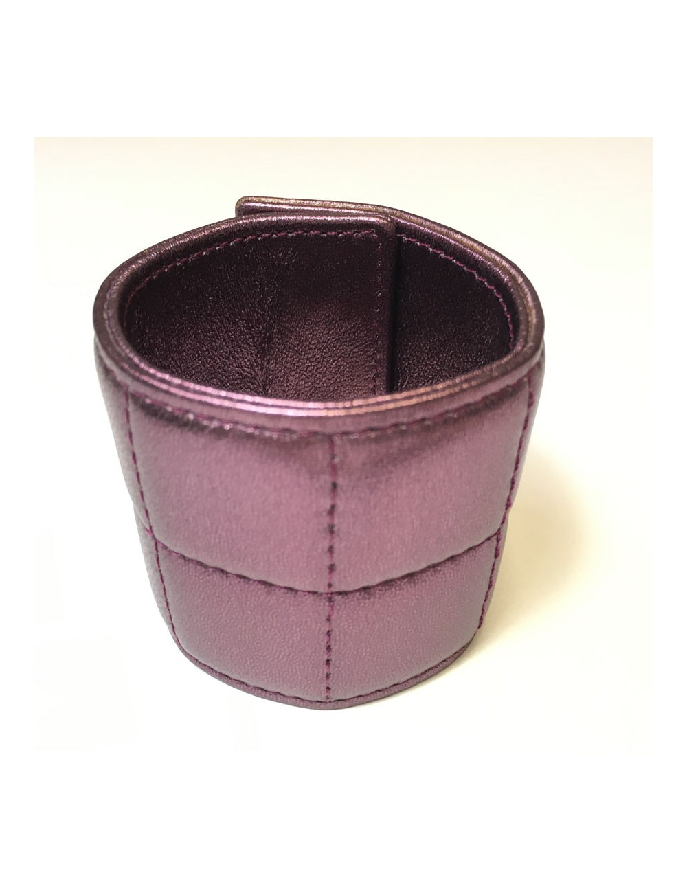 CHANEL electric pink metallic leather cuff