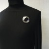 COURREGES 80' silver metal round pin