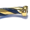 Bracelet torsade HERMES cuir bleu et métal doré
