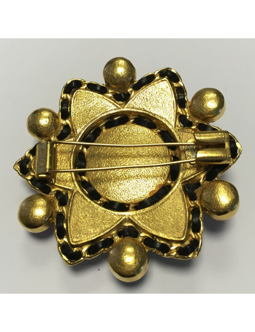 xxx Broche Couture CHANEL en pâte de verre et pierres