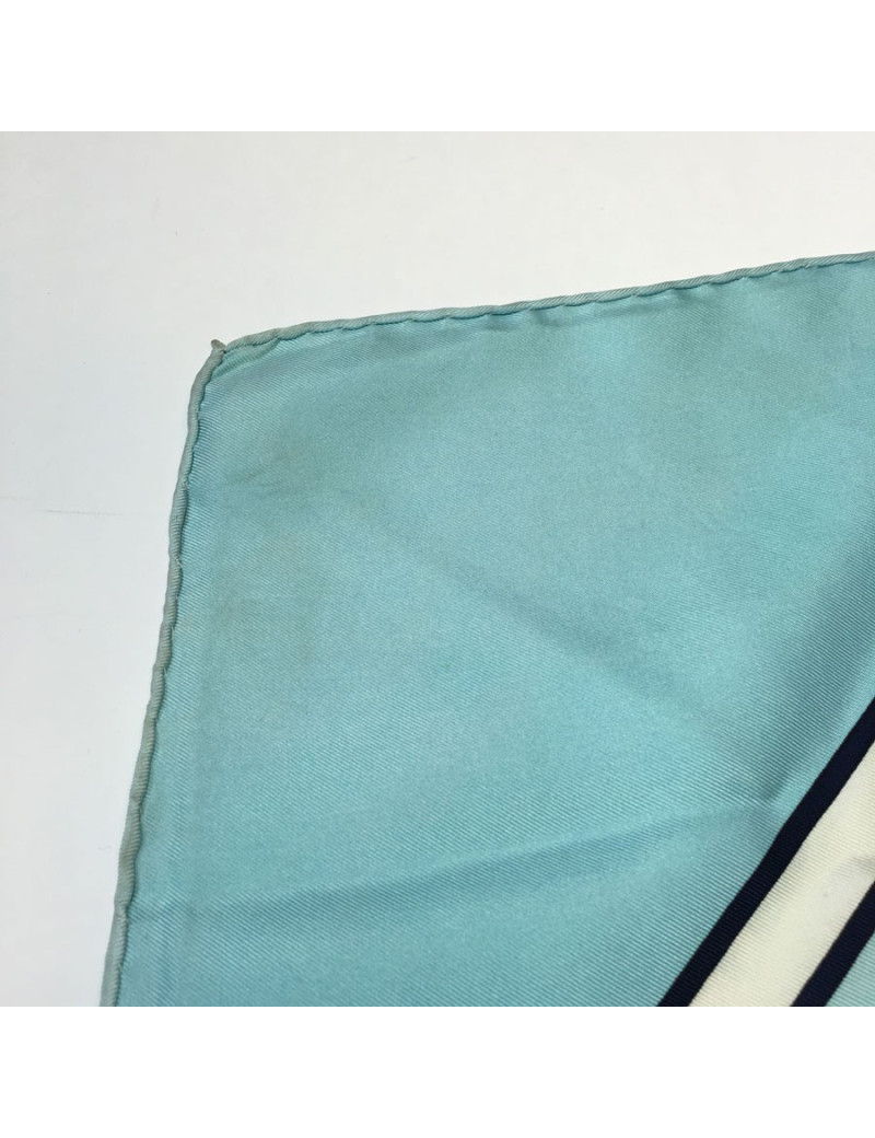 Blue silk HERMES "Les sedans" square