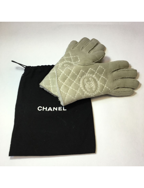 CHANEL gloves Shearling size 6.5