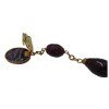 Earrings hanging clips MARGUERITE OF VALOIS in Amethyst glass and gold metal