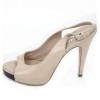 High Sandals CHANEL T 38 leather beige lamb