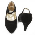 T38 silk velvet black Chanel Couture shoes