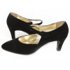 T38 silk velvet black Chanel Couture shoes
