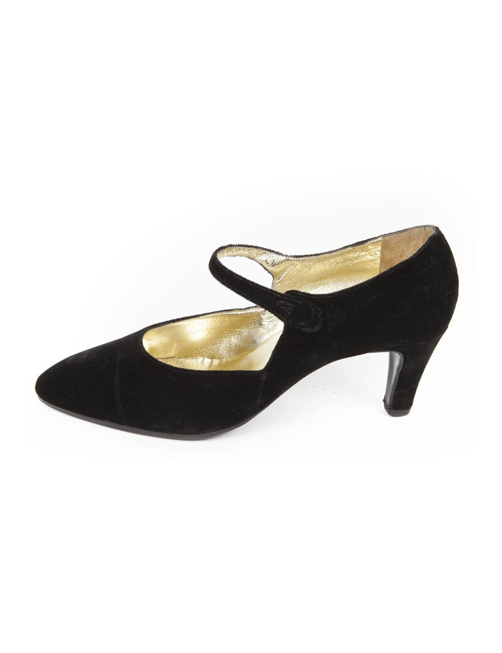 T38 silk velvet black Chanel Couture shoes