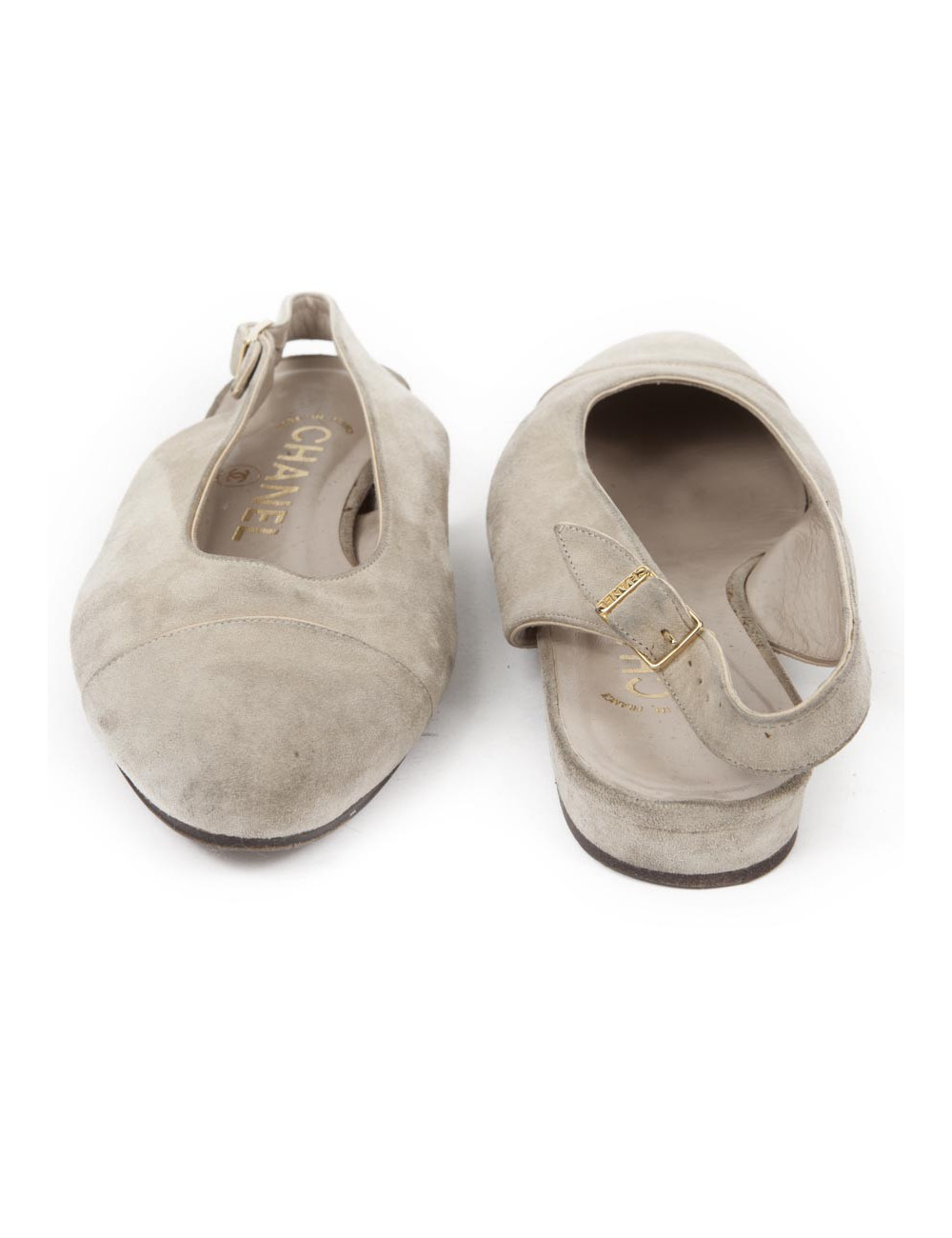 Ballerines CHANEL T 36 en daim beige