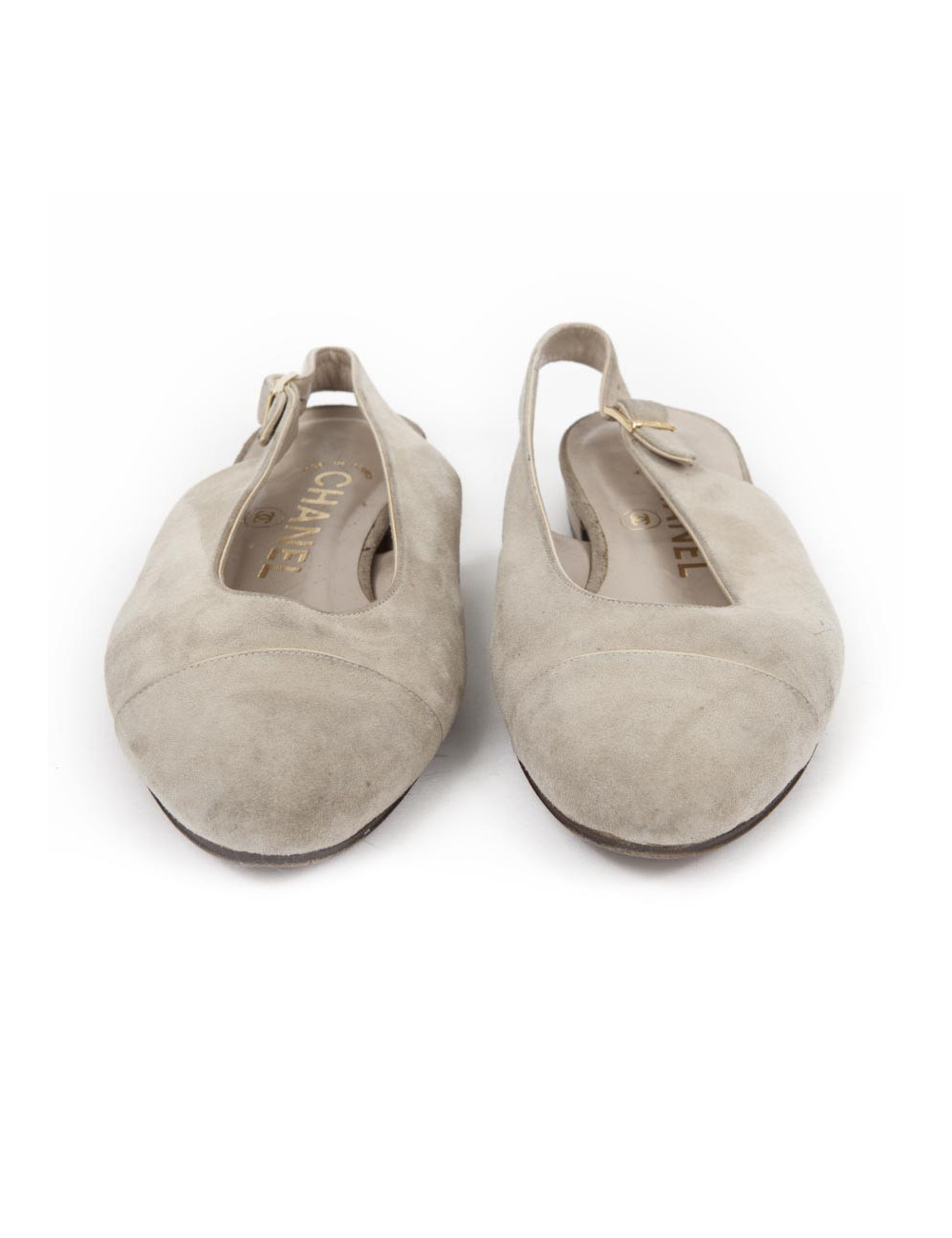Ballerines CHANEL T 36 en daim beige