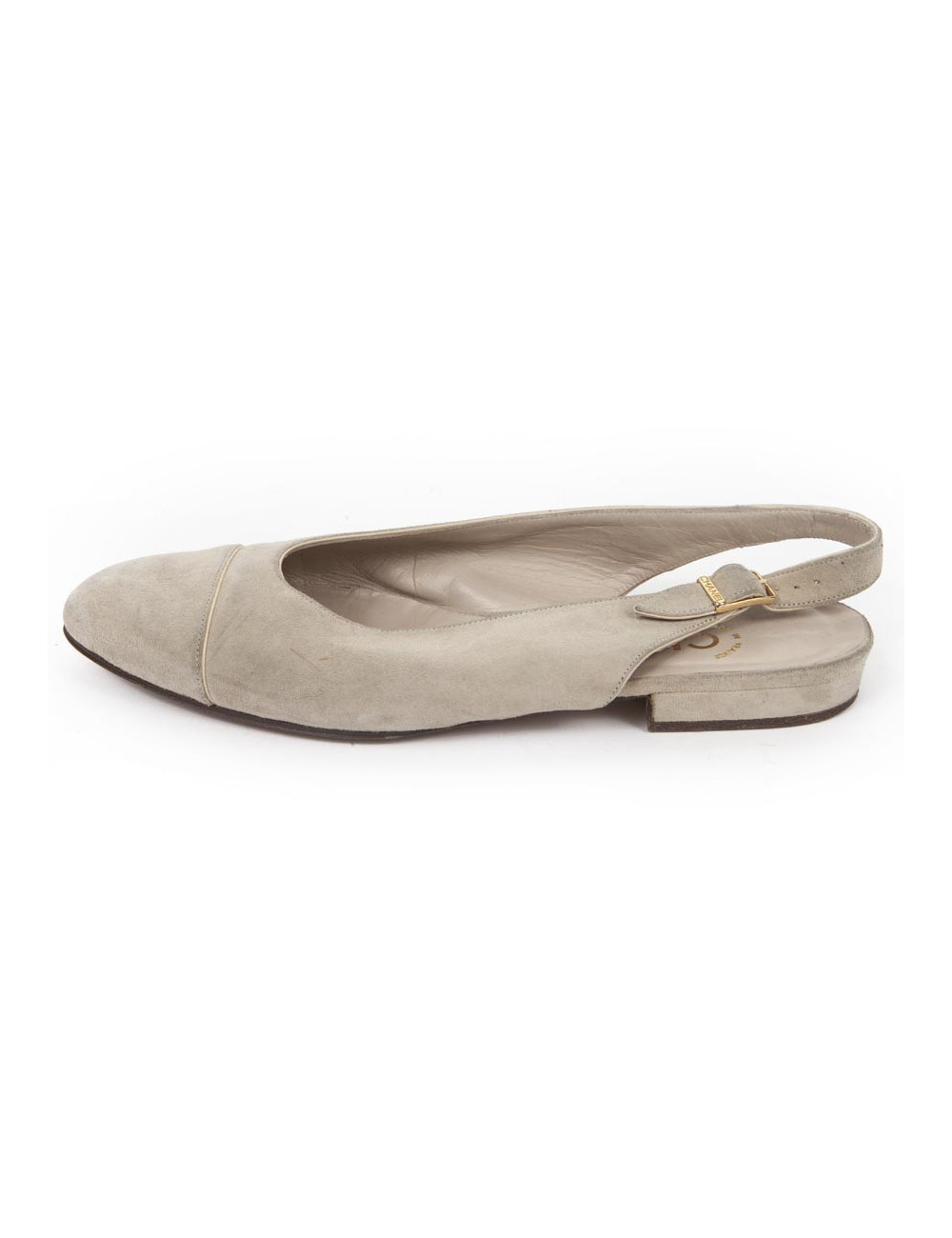 CHANEL T 36 flats in beige suede
