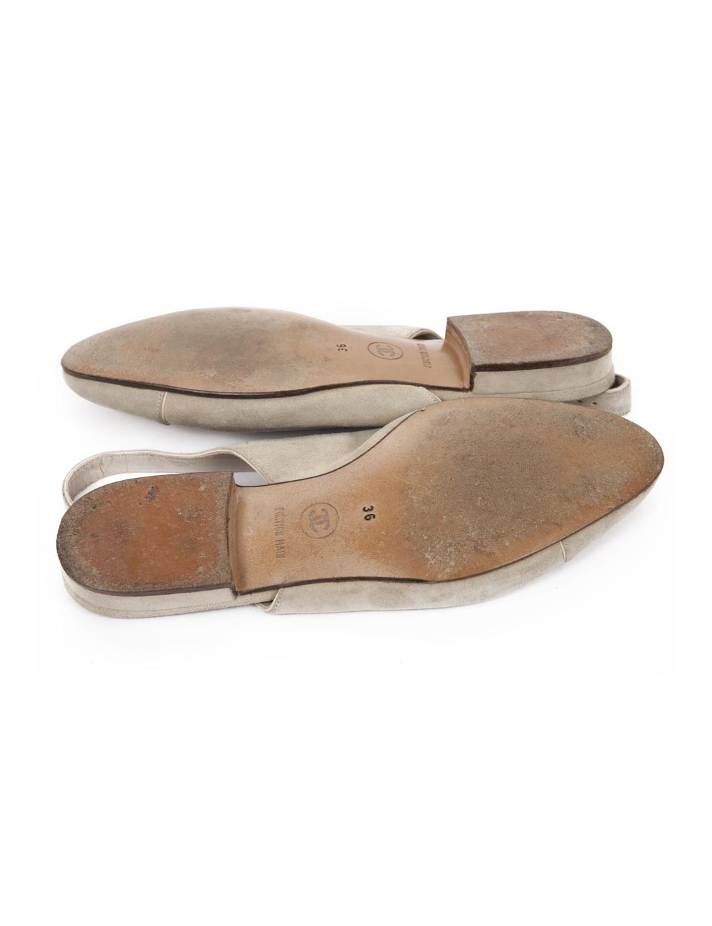 Ballerines CHANEL T 36 en daim beige