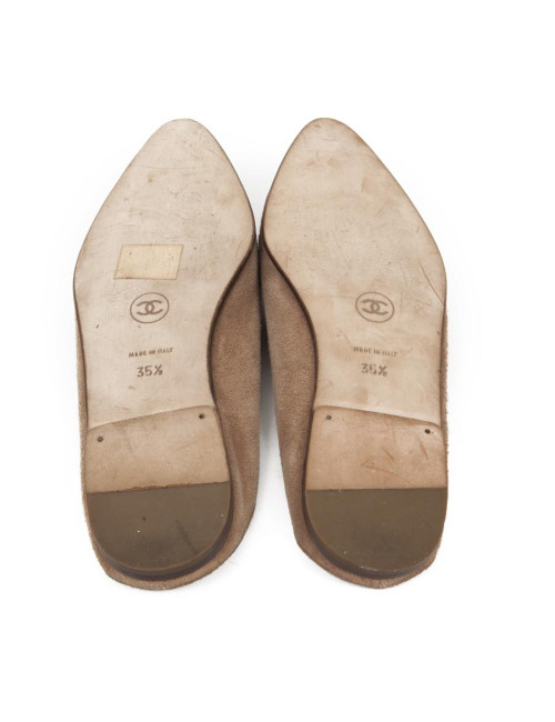 Chanel T35 mules, 5 light brown suede
