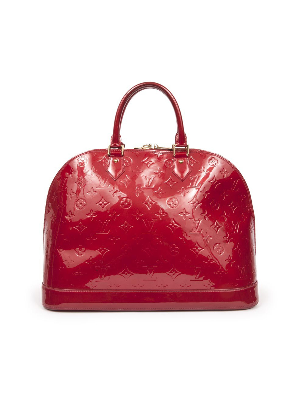 Sac Alma LOUIS VUITTON GM cuir monogream verni rouge