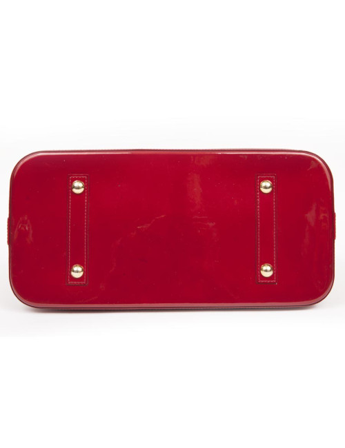 Sac Alma LOUIS VUITTON GM cuir monogream verni rouge