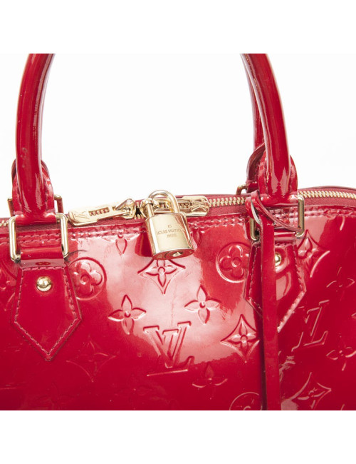 Sac Alma LOUIS VUITTON GM cuir monogream verni rouge