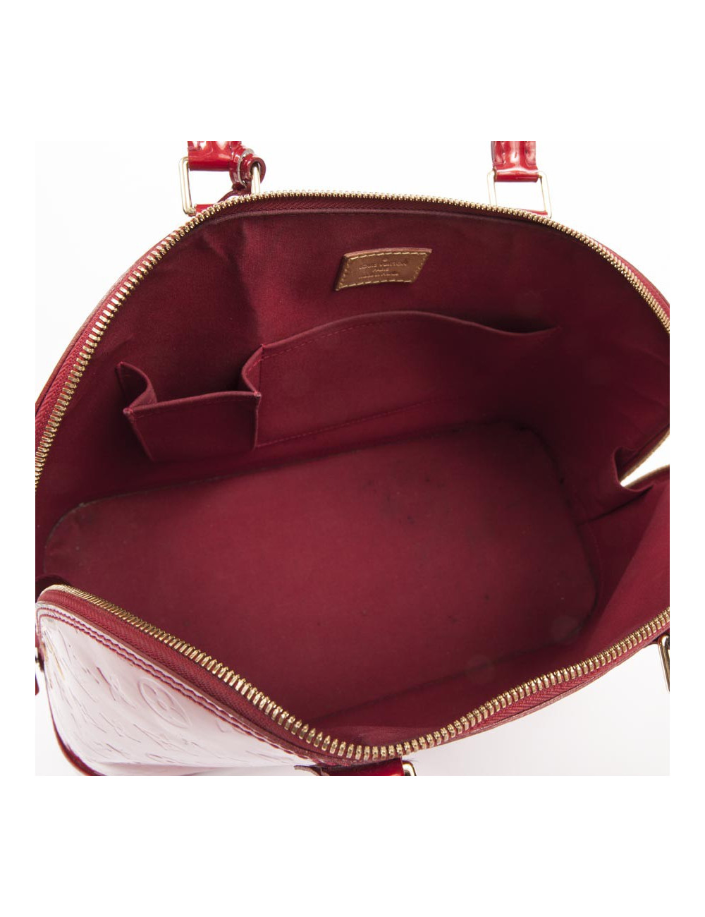 Sac Alma LOUIS VUITTON GM cuir monogream verni rouge