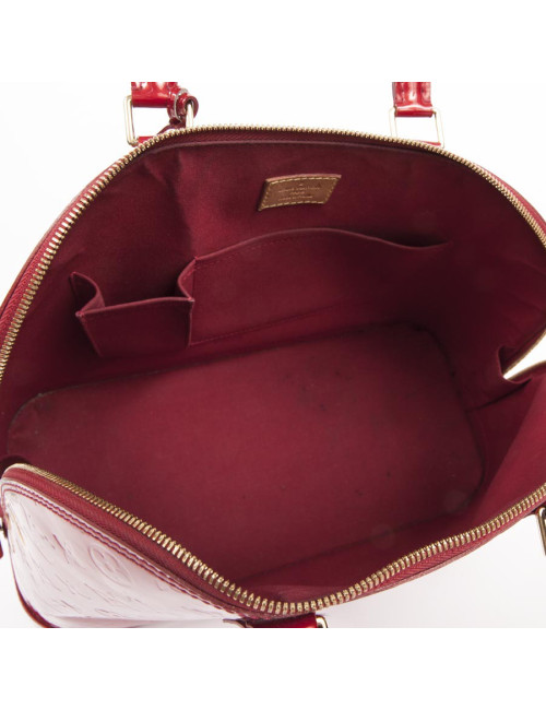 Sac Alma LOUIS VUITTON GM cuir monogream verni rouge