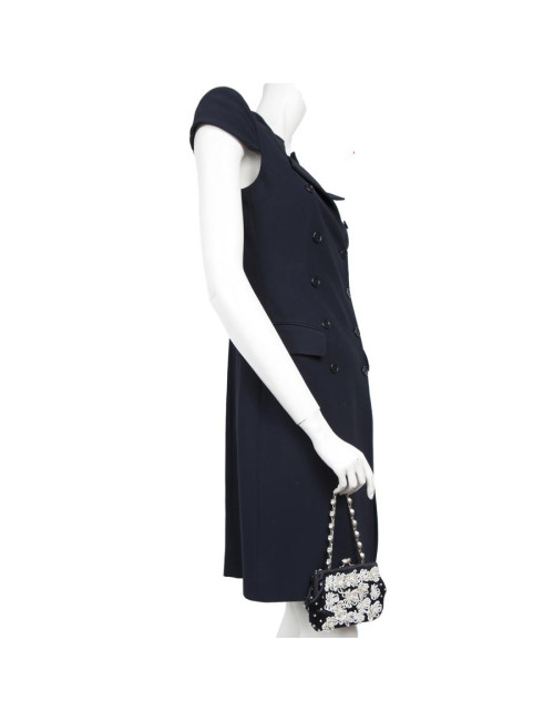 VALENTINO beaded evening bag in black satin silk