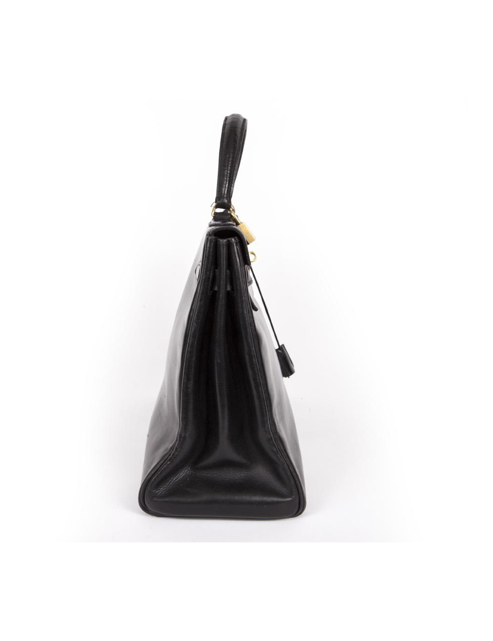 Kelly 35 HERMES box black Vintage leather bag