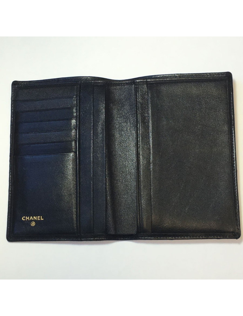 Wallet CHANEL black quilted leather Vintage