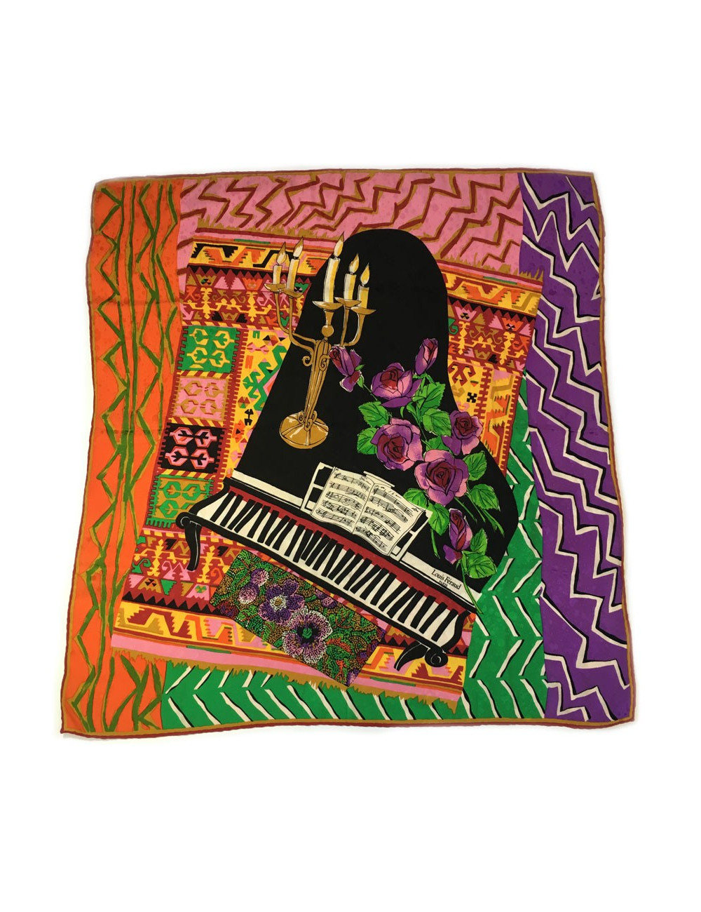 Foulard LOUIS FERAUD en soie vintage