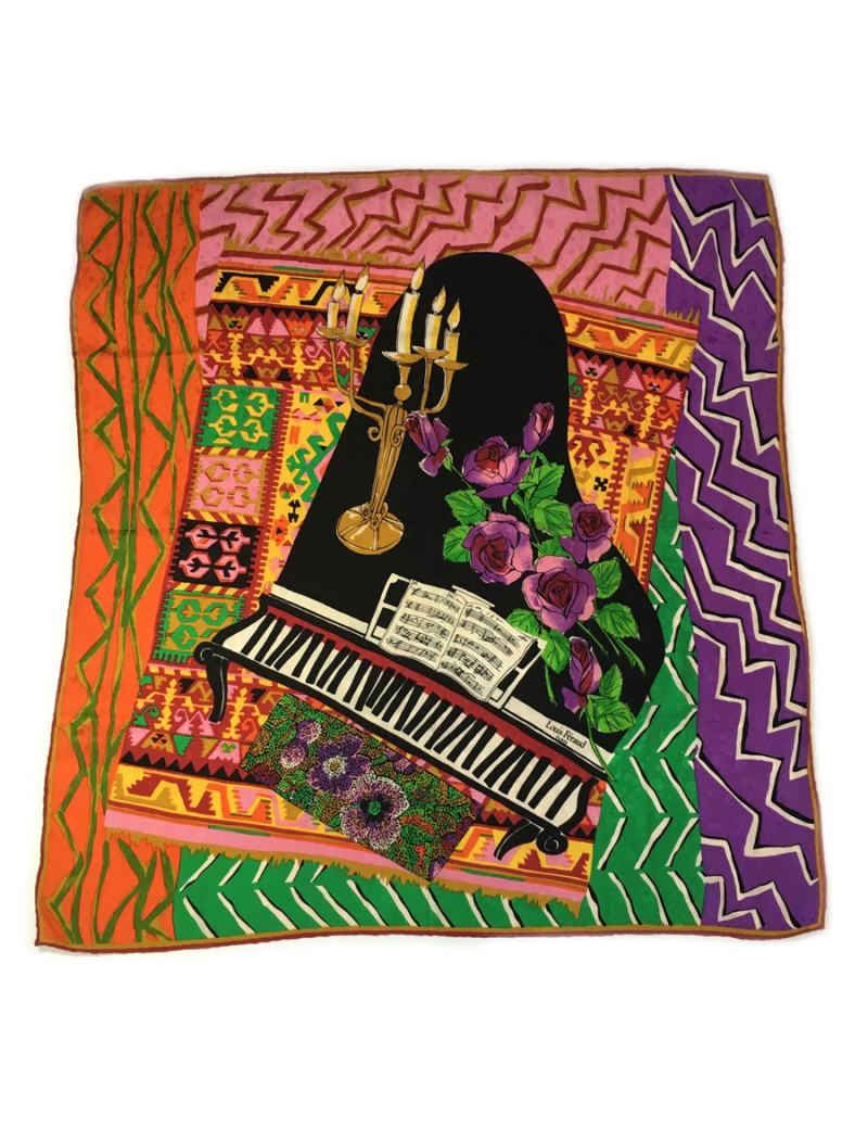 Foulard LOUIS FERAUD en soie vintage