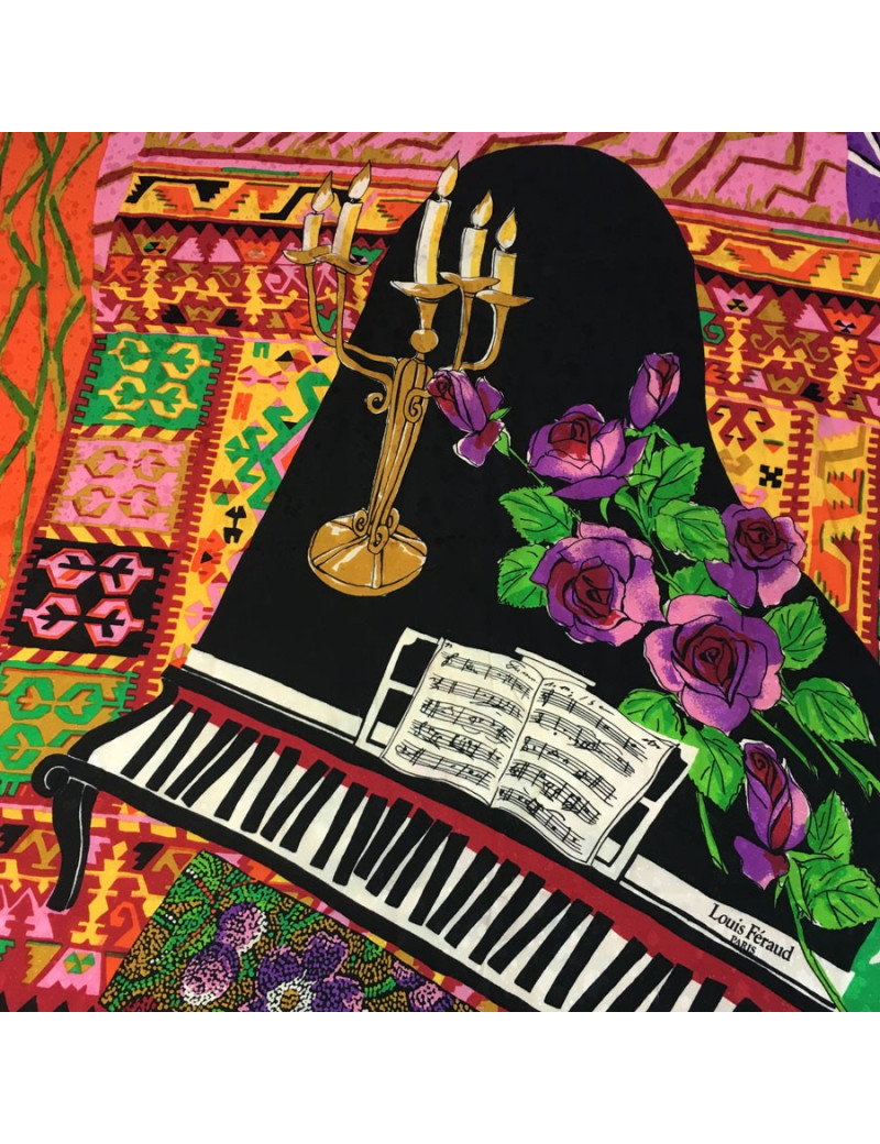 Foulard LOUIS FERAUD en soie vintage
