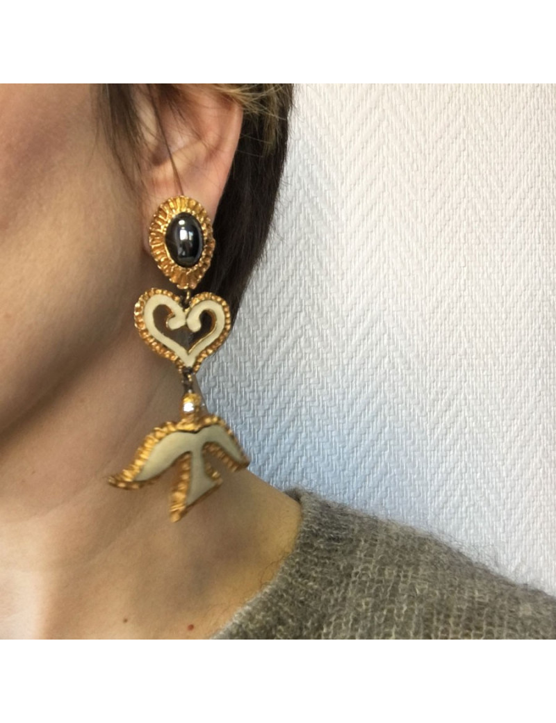 Boucles d'oreille clips CHRISTIAN LACROIX Eté 94