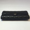 CHANEL black quilted leather pouch