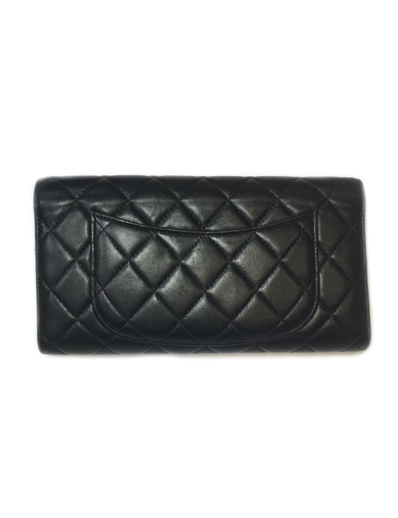 Pochette CHANEL cuir matelassé noir