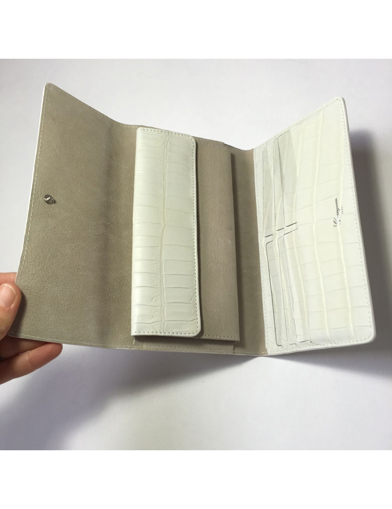 Portefeuille CASSEGRAIN en cuir ivoire