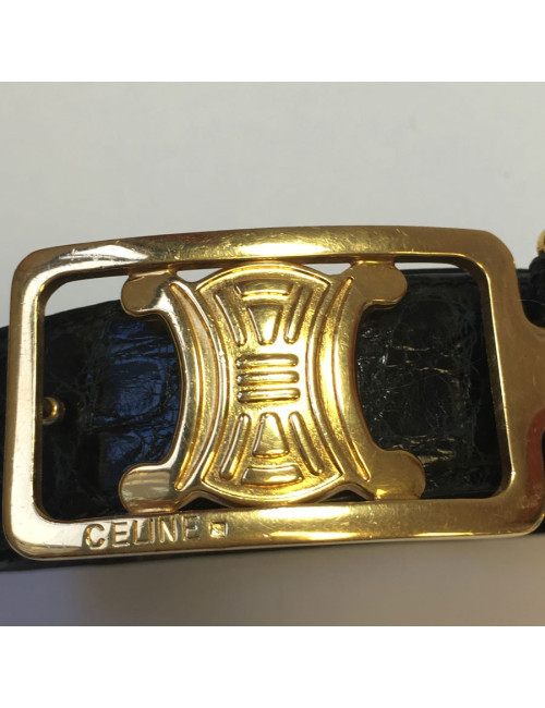 Ceinture CELINE en croco Vintage T90
