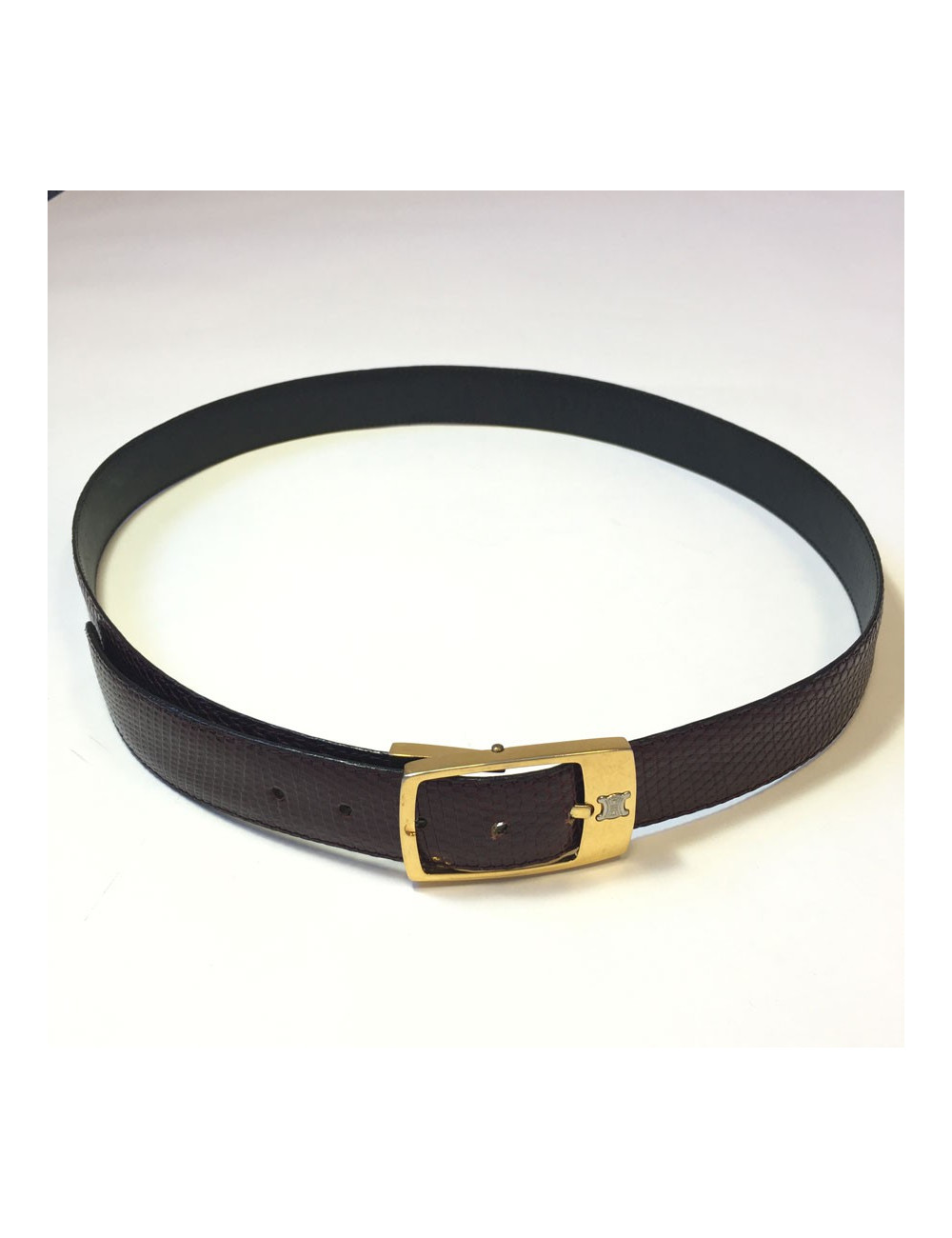 CÉLINE Vintage belt in burgundy lizard size 95EU