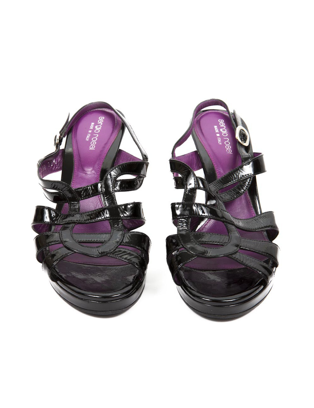 Escarpins SERGIO ROSSI T38.5 en cuir verni noir