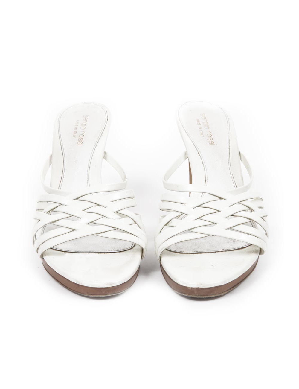 SERGIO ROSSI T38.5 White Leather high sandals