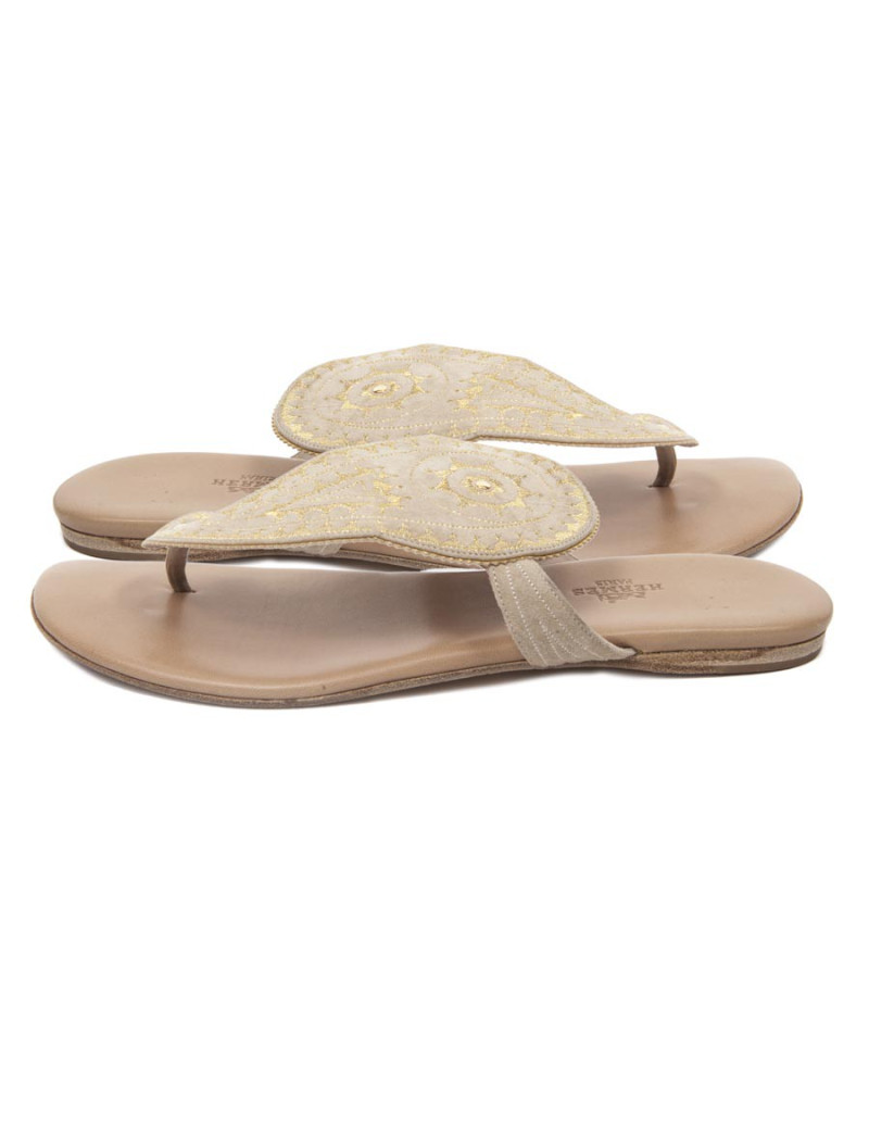 Flip flops HERMES t39 in beige suede