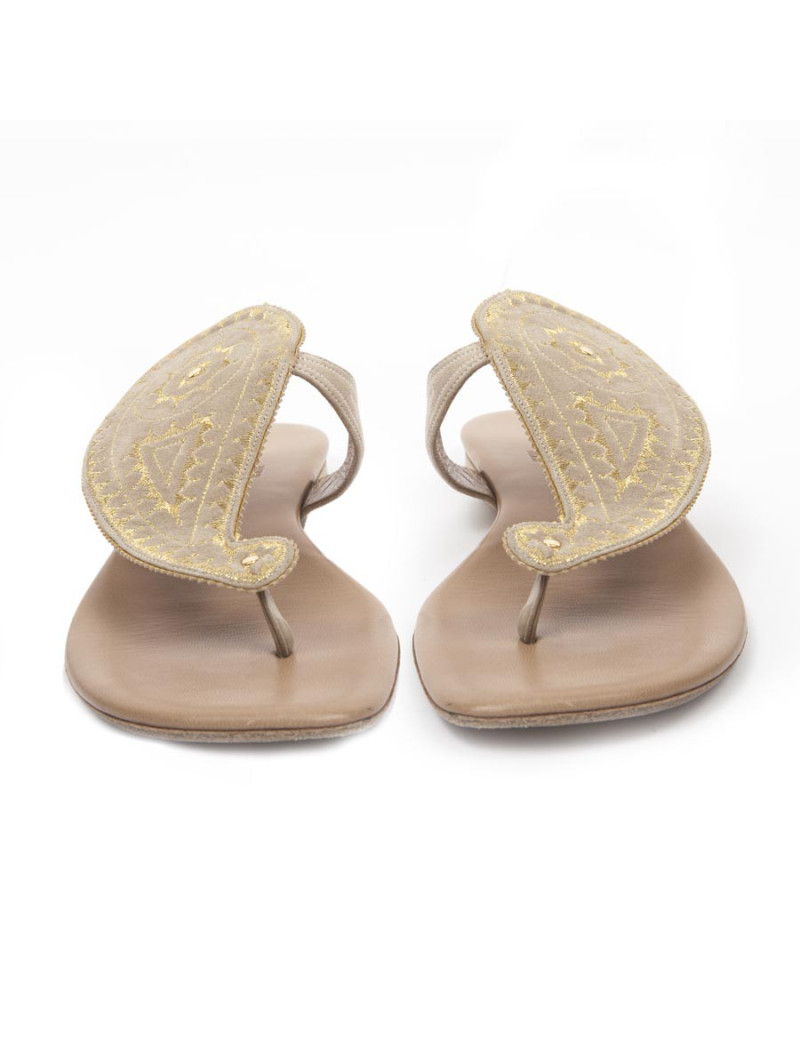 Flip flops HERMES t39 in beige suede
